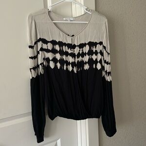 Flowy black and white blouse